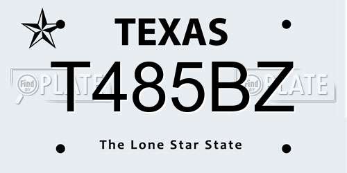 T485BZ Texas License Plate