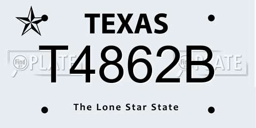 T4862B Texas License Plate