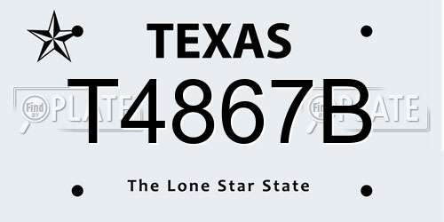 T4867B Texas License Plate