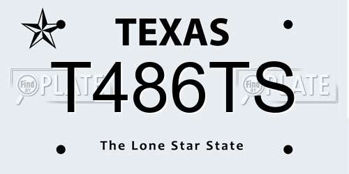 T486TS Texas License Plate