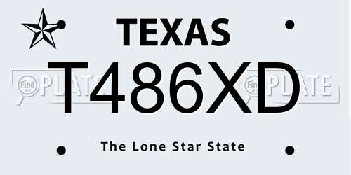 T486XD Texas License Plate