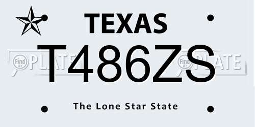 T486ZS Texas License Plate