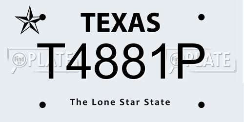 T4881P Texas License Plate