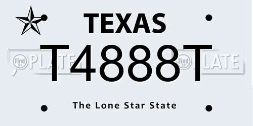 T4888T Texas License Plate