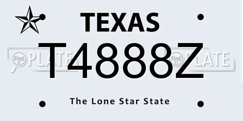 T4888Z Texas License Plate