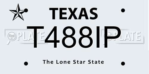 T488IP Texas License Plate