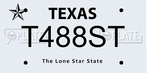 T488ST Texas License Plate