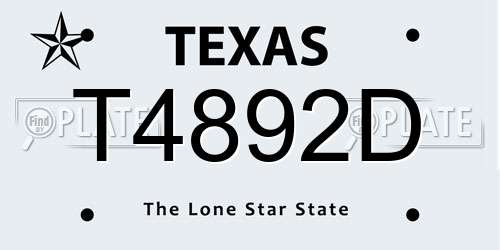 T4892D Texas License Plate