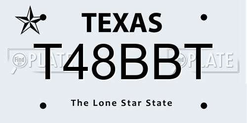 T48BBT Texas License Plate