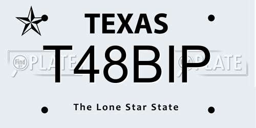 T48BIP Texas License Plate
