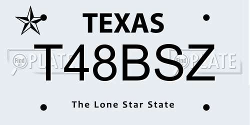 T48BSZ Texas License Plate