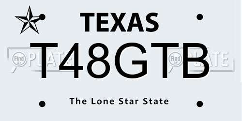 T48GTB Texas License Plate