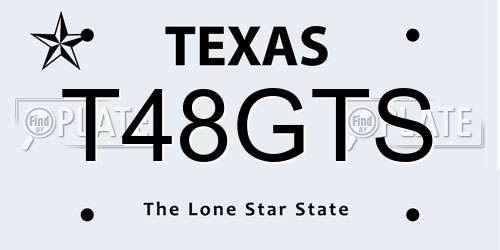 T48GTS Texas License Plate