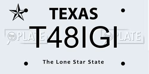 T48IGI Texas License Plate
