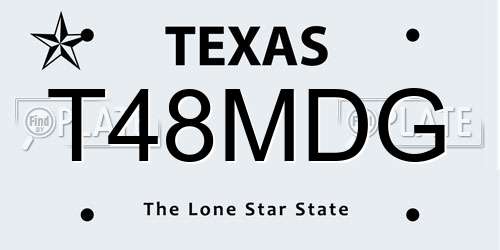 T48MDG Texas License Plate