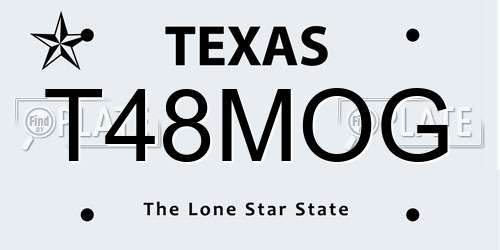 T48MOG Texas License Plate