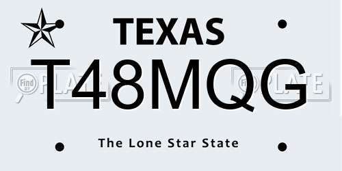 T48MQG Texas License Plate