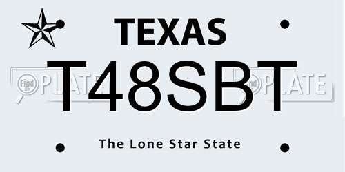 T48SBT Texas License Plate