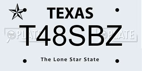 T48SBZ Texas License Plate