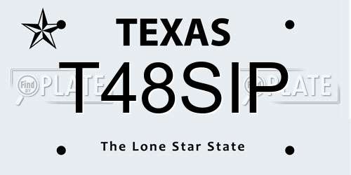 T48SIP Texas License Plate