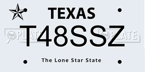 T48SSZ Texas License Plate