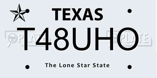 T48UHO Texas License Plate