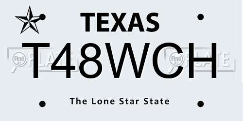 T48WCH Texas License Plate