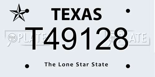 T49128 Texas License Plate