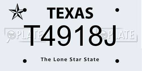 T4918J Texas License Plate