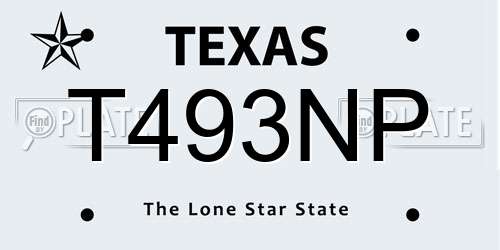 T493NP Texas License Plate