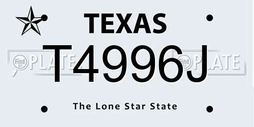 T4996J Texas License Plate