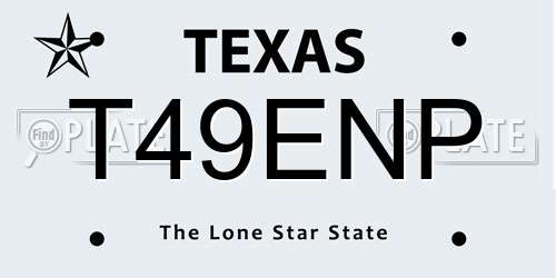T49ENP Texas License Plate