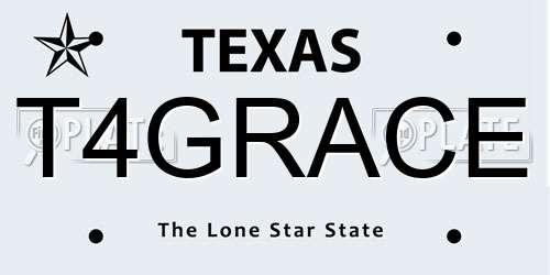 T4GRACE Texas License Plate