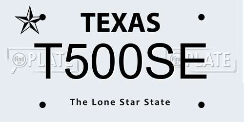 T500SE Texas License Plate