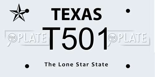T501 Texas License Plate