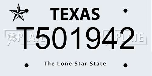 T501942 Texas License Plate