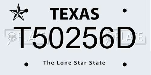 T50256D Texas License Plate