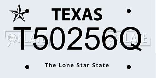 T50256Q Texas License Plate