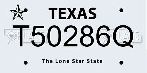 T50286Q Texas License Plate