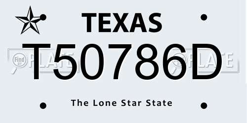 T50786D Texas License Plate