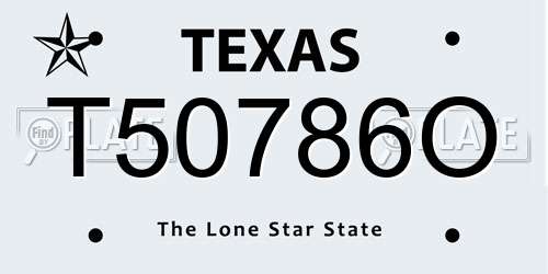 T50786O Texas License Plate
