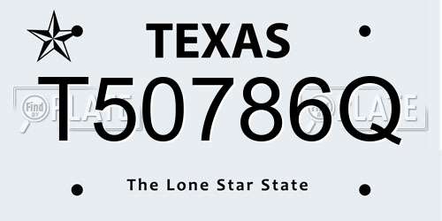 T50786Q Texas License Plate