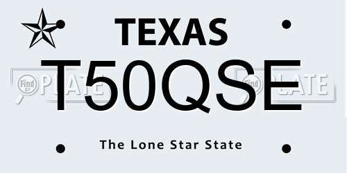 T50QSE Texas License Plate