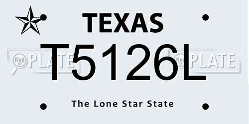 T5126L Texas License Plate