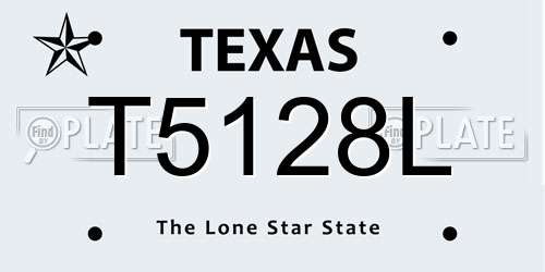 T5128L Texas License Plate