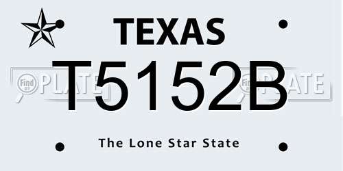T5152B Texas License Plate