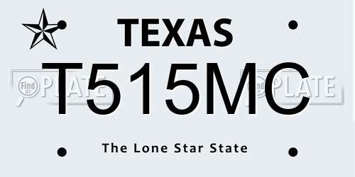 T515MC Texas License Plate