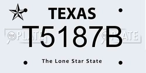 T5187B Texas License Plate