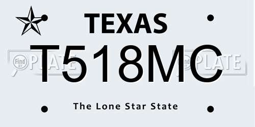 T518MC Texas License Plate
