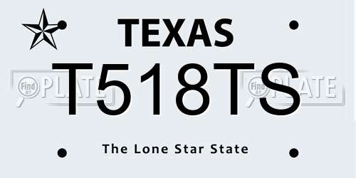 T518TS Texas License Plate